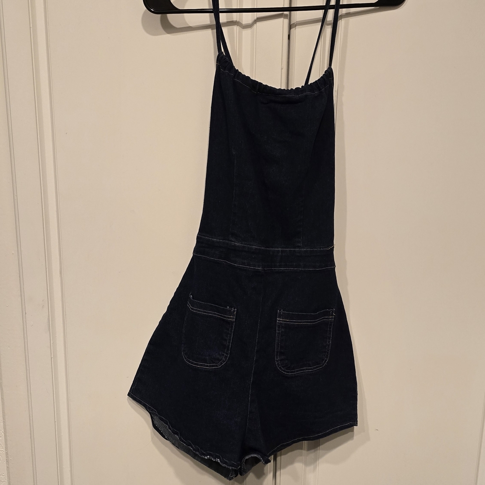 Dark Blue Denim Romper